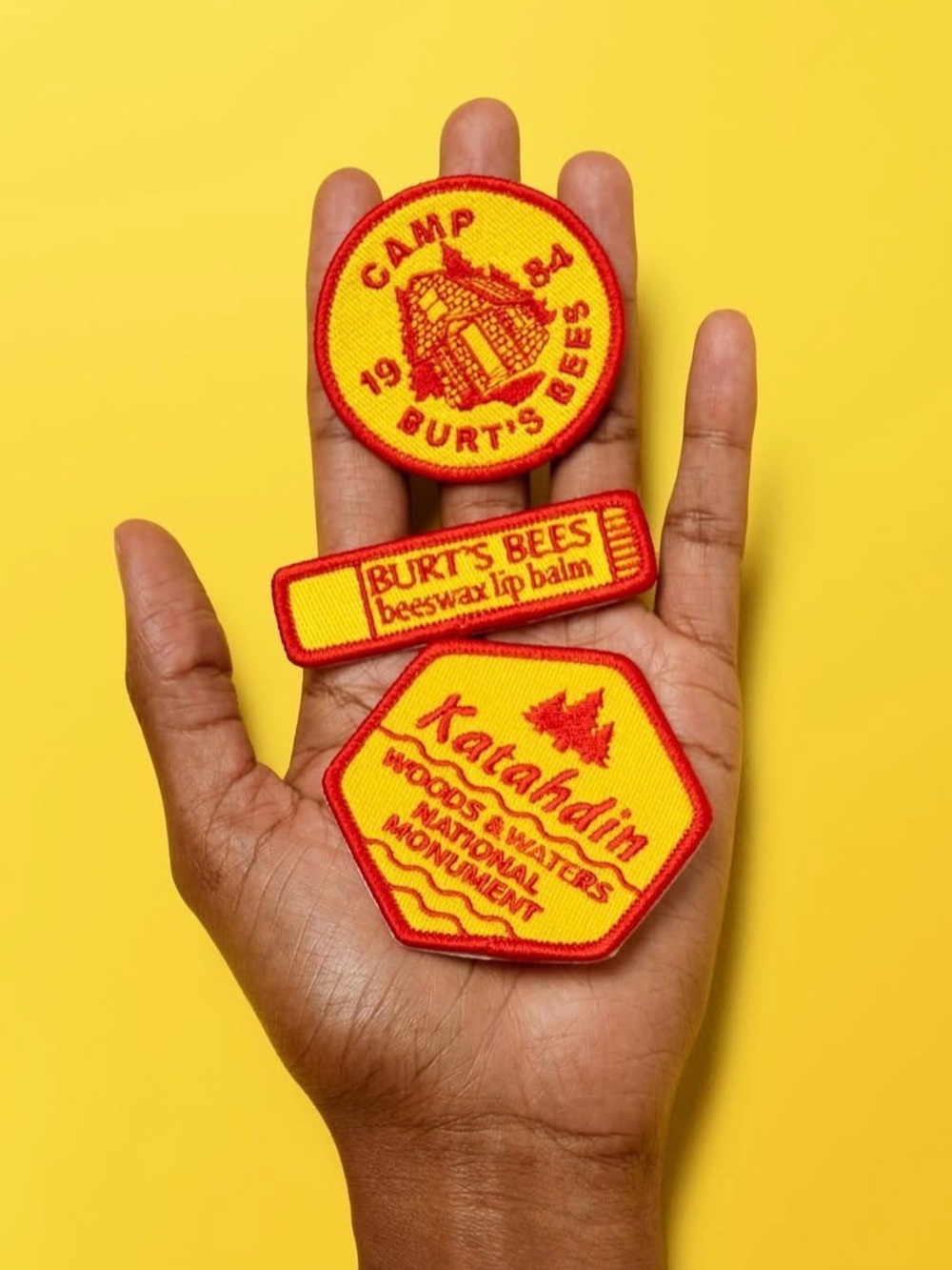 🐝 BURT’S BEES Collectible Stick On Embroidered Patch Set (3 Patches)